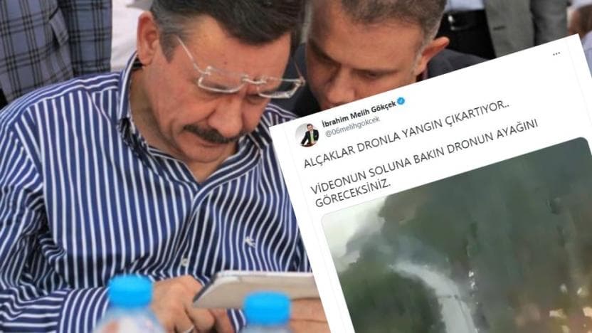 Emniyet yalanladı: Melim Gökçek’in ‘dronlarla yangın çıkartıyorlar’ dediği görüntüler, film sahnesiymiş