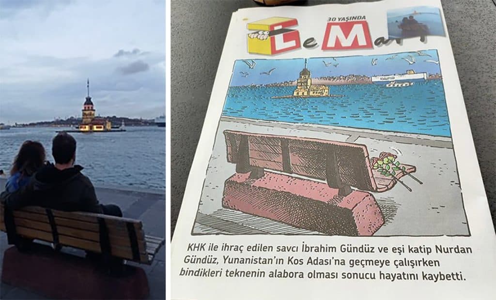 LeMan, Ege’de boğularak hayatını kaybeden KHK’lı savcı İbrahim Gündüz ve eşini sayfalarına taşıdı