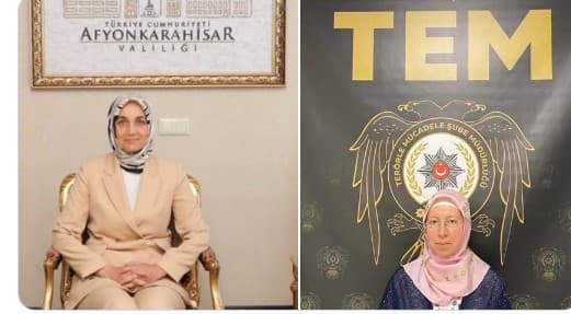 Erdoğan Rejimi’nin Valisi Kübra Güran Yiğitbaşı’tan utanç tablosu: Hayırsever bayanı Afyon’da terör tabelası önünde fotoğrafladı