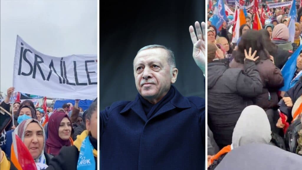 Erdoğan’ın mitinginde ‘İsrail ile ticareti kes’ pankartları açıldı: Çok sayıda gözaltı var