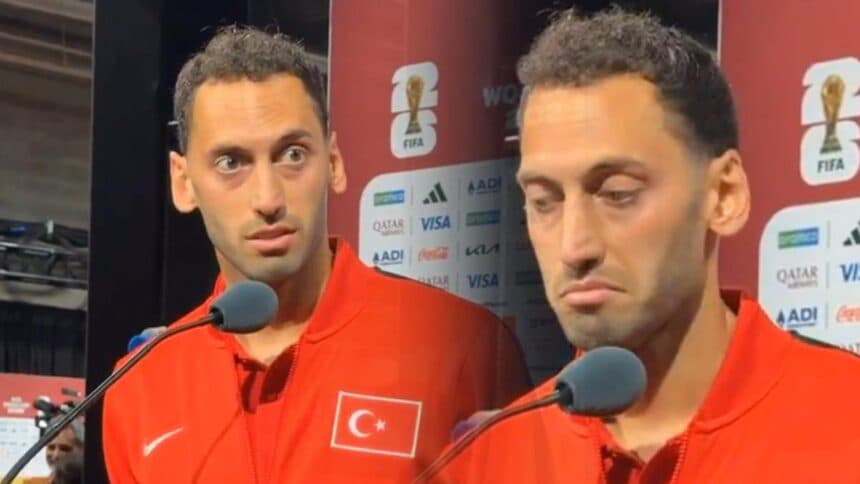 Hakan Çalhanoğlu ile Avustralyalı gazeteci tartıştı:İyi oyun oynadık, sadece skora dökemedik