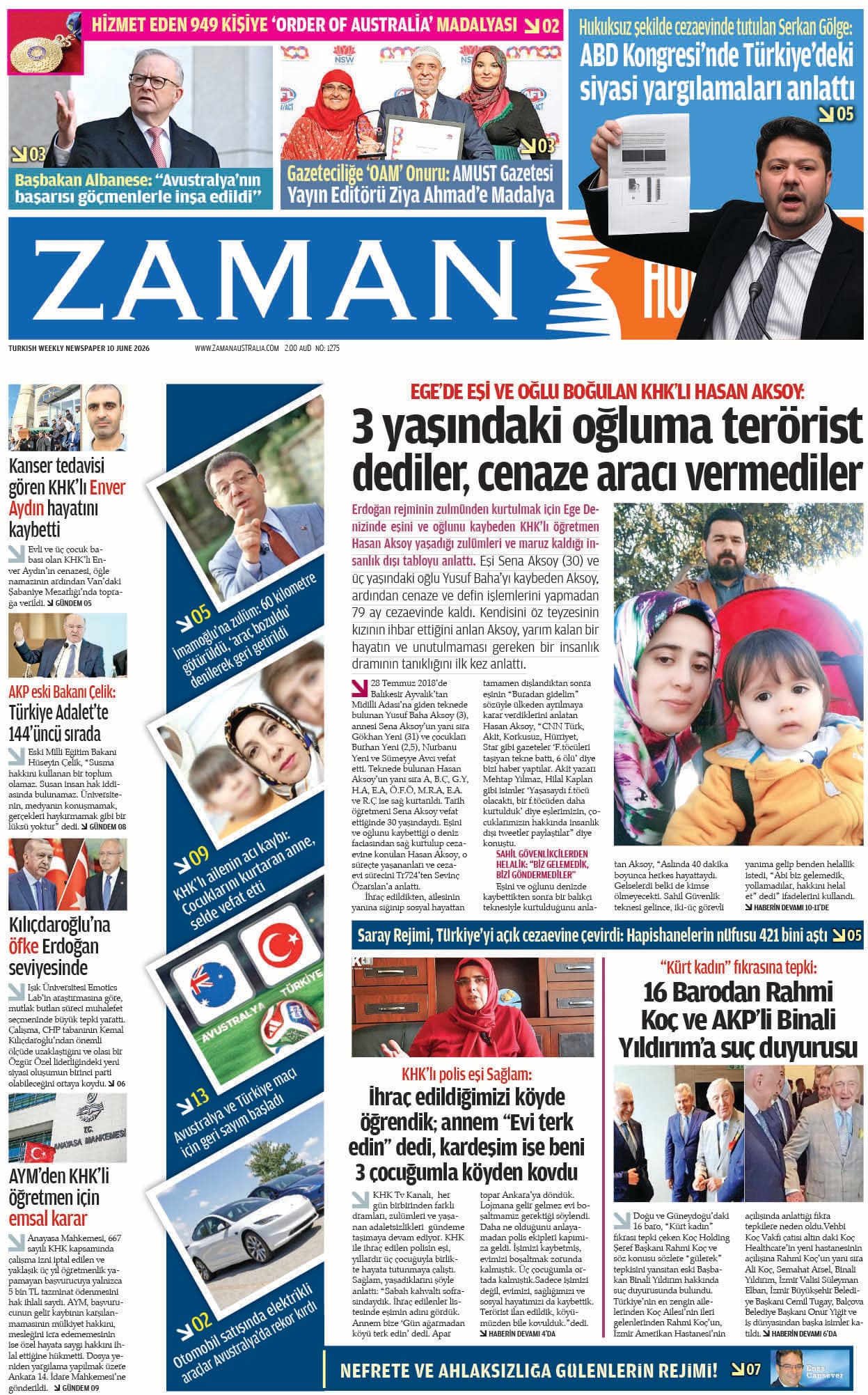Zaman Avustralya Sayı 88 kapağı