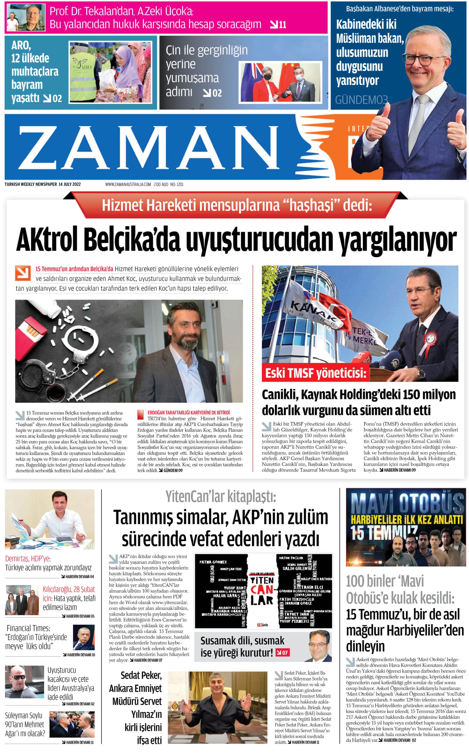 14 Temmuz 2022 sayısı kapağı