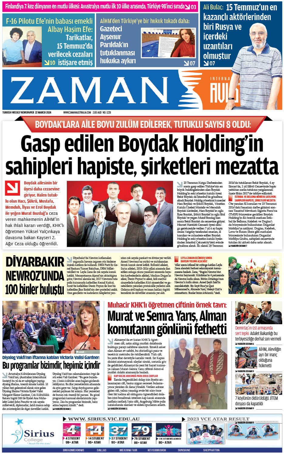 Zaman Avustralya Sayı 15 kapağı