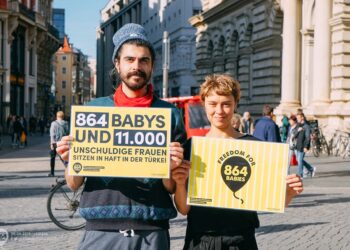 ABD’den sonra Almanya sokaklarında tutuklu ‘864 bebeğe’ özgürlük protestosu edildi