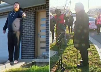 ‘Çimlerime basıyorsunuz’ diyerek Başbakan Morrison ve gazetecileri bahçesinden çıkardı