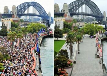 Sydney’deki havai fişek gösterisini sadece sağlık görevlileri izledi