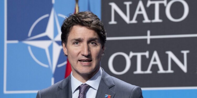 Kanada Başbakanı Justin Trudeau,  NATO Zirvesi’nde basın toplantısı düzenledi. (Credit Image: Â© Paul Chiasson/The Canadian Press via ZUMA Press)