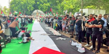 Ülkenin dört bir yanından Filistin’e destekte bulanan  Avustralyalılar: ‘Gazze’de ateşkes’ istedi