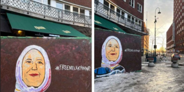 Cezaevindeki Melek Anne’nin, resimleri Oslo sokaklarında