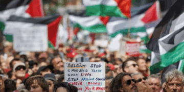 Belçika’da 100 bine yakın insan Gazze için sokaklara döküldü