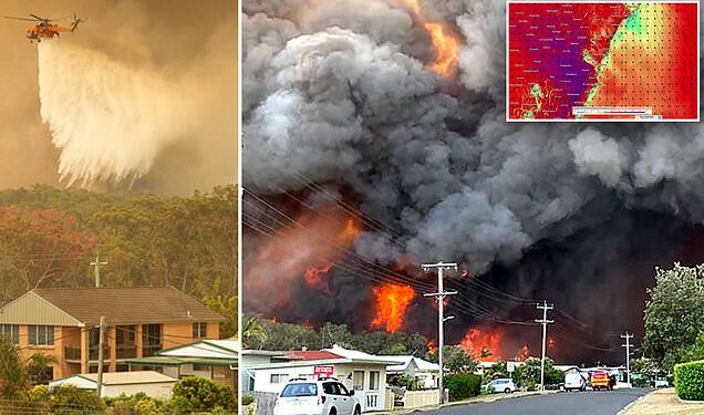 Rüzgârın etkisiyle hızla büyüyen yangın, bir emekliler yerleşkesine tehlikeli derecede yaklaştı. Halk tahliyeye hazırlanıyor.