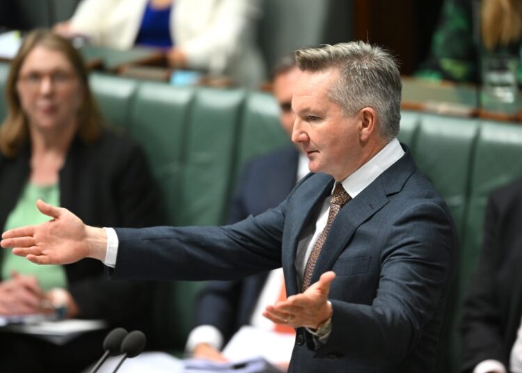 Australian Energy Minister Chris Bowen speaks during House of Representatives Question Time at Parliament House in Canberra, Thursday, November 28, 2024. (AAP Image/Lukas Coch) NO ARCHIVING