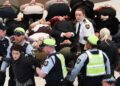 Filo eylemcilerindan Avustralya Parlamentosu’nda Gazze protesto