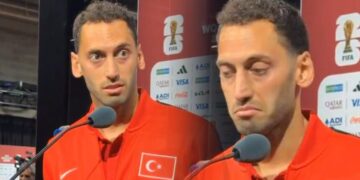 Hakan Çalhanoğlu ile Avustralyalı gazeteci tartıştı:İyi oyun oynadık, sadece skora dökemedik