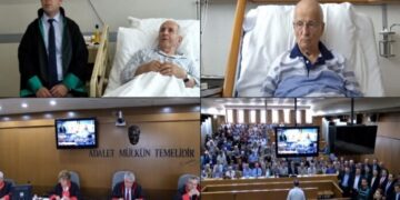 Hastane odasından mahkemeye katılan darbeci Kenan Evren ve köfteci Abdullah amca